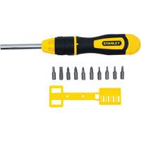 Multi-Bit Ratchet Screwdriver with 10 Bits, Cushion Grip Handle Pryde Industrial Inc.