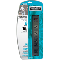 Protecteurs de surtension, 6 Prises, 1150 J, 1875 W, Cordon 15' Pryde Industrial Inc.