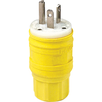 Wetguard Watertight Straight Blade Plug, Plastic, 20 A, 250 V Pryde Industrial Inc.