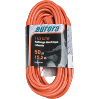 Vinyl Extension Cord, Outdoor, SJTW, 14/3 AWG, 15 A, 50' Pryde Industrial Inc.