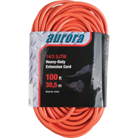 Vinyl Extension Cord, Outdoor, SJTW, 14/3 AWG, 13 A, 100' Pryde Industrial Inc.