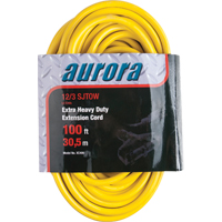 Vinyl Extension Cord with Light Indicator, Outdoor, SJTOW, 12/3 AWG, 15 A, 3 Outlet(s), 100' Pryde Industrial Inc.