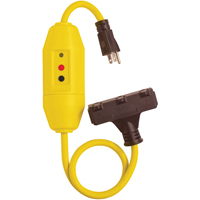 Cordons &agrave; trois prises avec disjoncteur de fuite &agrave; la terre, 120 V, 15 A, Cordon de 2' Pryde Industrial Inc.