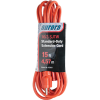Extension Cord, Indoor/Outdoor, SJTW, 16/3 AWG, 13 A, 15' Pryde Industrial Inc.