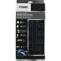 Limiteurs de surtension avec chargeur USB, 12 Prises, 4200 J, 1875 W, Cordon 6' Pryde Industrial Inc.