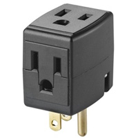 Cube triple mis &agrave; la terre, 3 Prise(s), Aucune, 15 A, 1875 W, 125 V Pryde Industrial Inc.