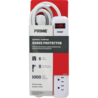 Protecteurs de surtension, 6 Prises, 1000 J, 1875 W, Cordon 8' Pryde Industrial Inc.