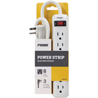 Power Strip, 6 Outlet(s), 3', 15 A, 1875 W, 125 V Pryde Industrial Inc.