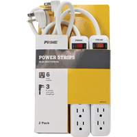 Power Strip 2-Pack, 6 Outlet(s), 3', 15 A, 1875 W, 125 V Pryde Industrial Inc.