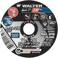 Zip™ Cut-Off Wheel, 2" x 1/16", 5/16" Arbor, Type 1, Aluminum Oxide, 5100 RPM YC582 | Pryde Industrial Inc.