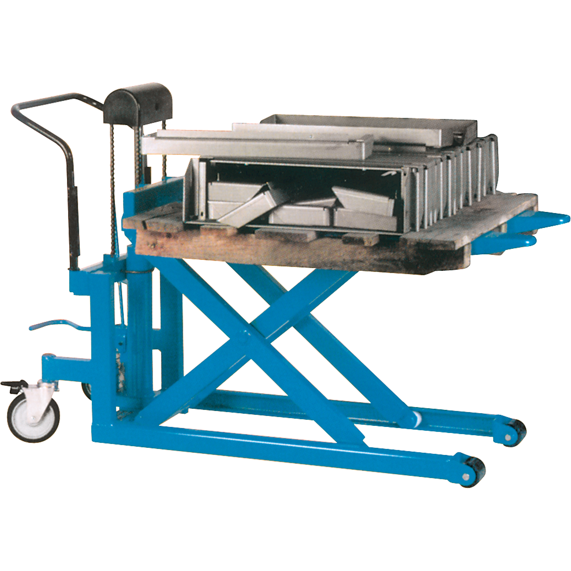 Bishamon Hydraulic Skid Scissor Lift/Table, 421/2" L x 27" W, Steel